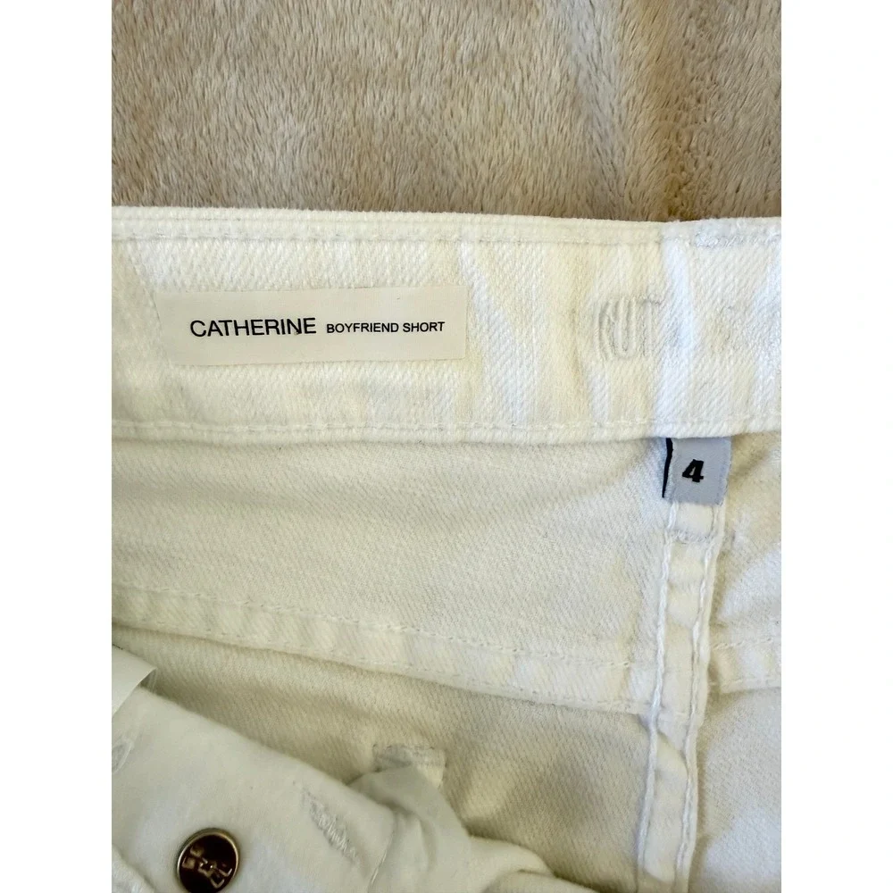 KUT from the Kloth Catherine Boyfriend Bermuda Shorts Jorts White 4 Mid Rise